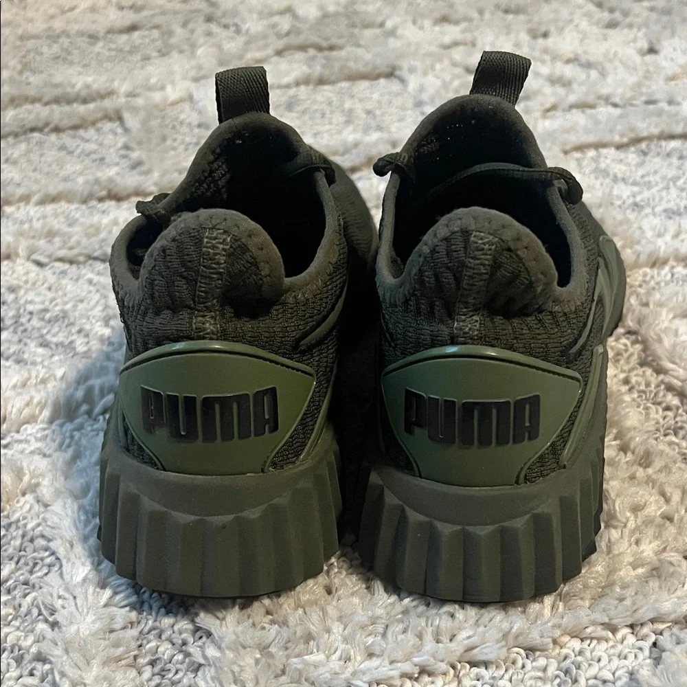 Puma Olive Green Knit Sneakers
